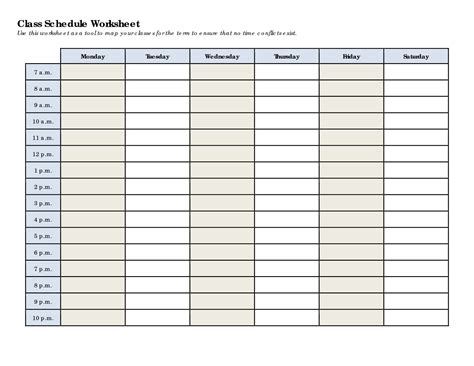 5 Best College Class Schedule Printable PDF for Free at Printablee