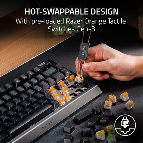 Razer BlackWidow V4 75% - US - White Hot-swappable Mechanical Gaming ...