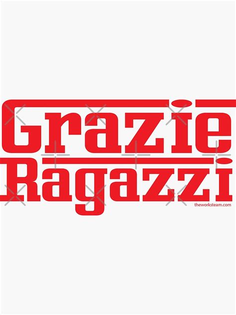 "Grazie Red" Sticker for Sale by TheWorksTeam | Redbubble