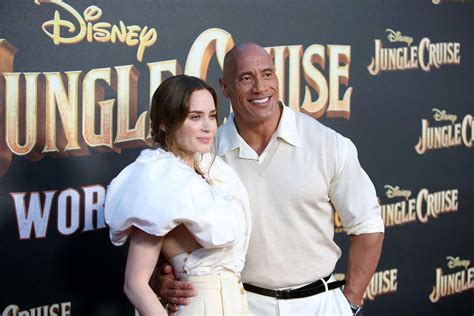 Emily Blunt and Dwayne Johnson arrive at Disney's "Jungle Cruise ...