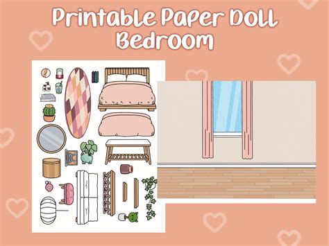 Printable Paper Doll Bedroom, Toca Boca Bedroom, Quiet Book, Printable ...