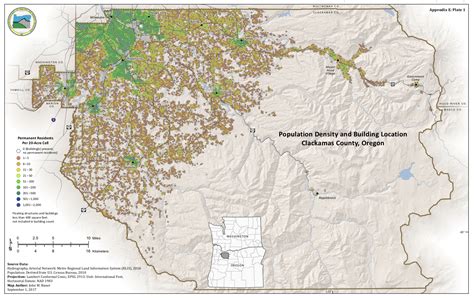 Population density and building location, Clackamas County, Oregon ...