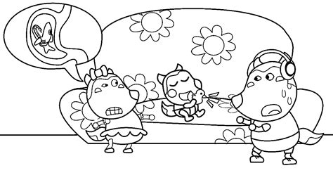 Nooo, Jenny eat Toys - Wolfoo Coloring Page - Free Printable Coloring Pages