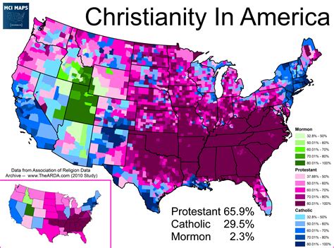 Christianity Map Practiced