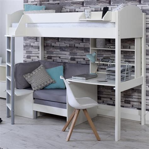 Stompa Noah C High Sleeper with Sofa Bed, Desk & Shelf | Loft bed with ...