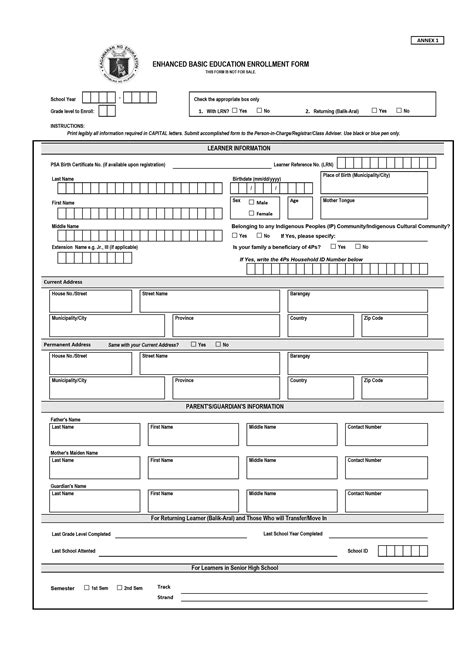 Modified Enrolment Form 2022 2023 - Printable Forms Free Online