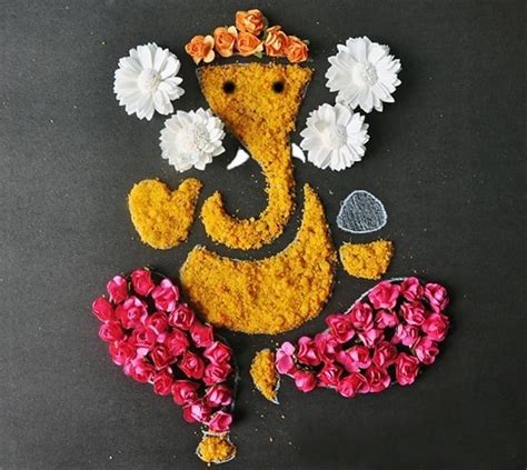 Latest Ganesh Rangoli Designs, Ideas and Pictures For 2017