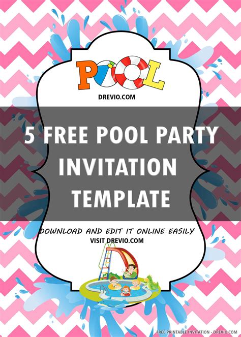 Pool Party Invitations Template