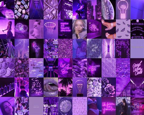 Photo Wall Collage Kit Boujee Purple Baddie Aesthetic set - Etsy UK