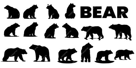 Premium Vector | A set of black bear vector illustration collection