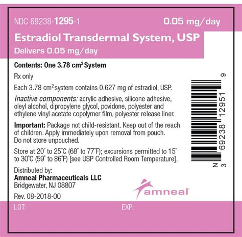 Estradiol Patch - FDA prescribing information, side effects and uses