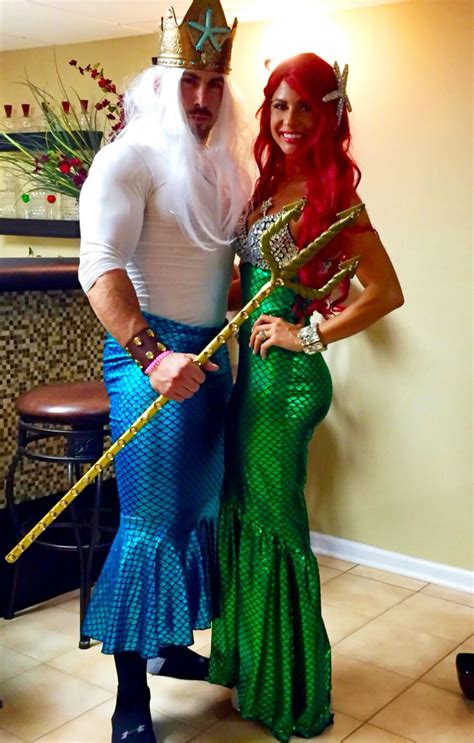 King Triton and Ariel Costume Halloween Little Mermaid | Mermaid ...