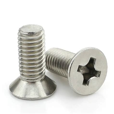 2PCS 304 Stainless Steel Countersunk Head Phillips Flathead Screws M3 ...