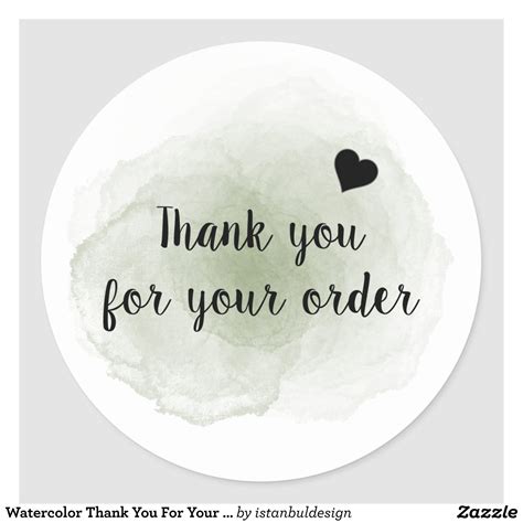 Watercolor Thank You For Your Order Sticker | Zazzle | Logo online shop ...