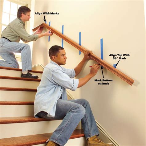 Install a New Stair Handrail | Stair handrail, Interior stairs, Diy stairs