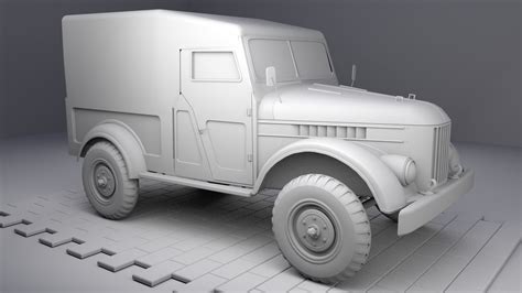 Gaz 69 Army Vehicule - HighPoly 3D model | CGTrader