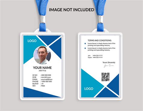 Id Card Template Blue Vector Art, Icons, and Graphics for Free Download