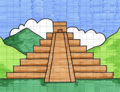 Easy How to Draw a Mayan Temple for Cinco de Mayo and Mayan Temple ...