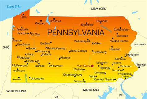 Printable Map Of Pennsylvania | Brennan