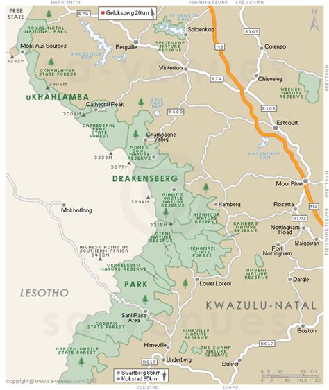 Drakensberg Mountains Map | Adriftskateshop