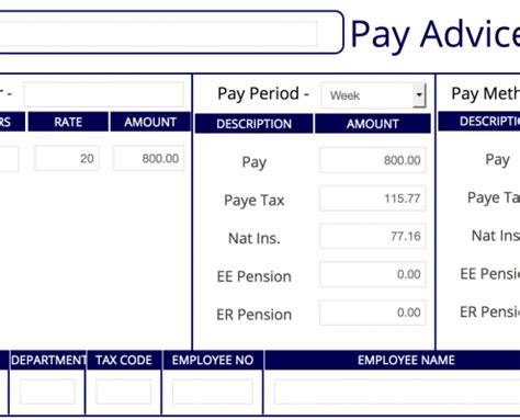 Uk Payslip Template Excel