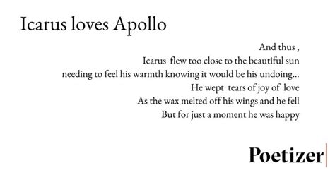 Icarus Loves Apollo - Poetizer.com