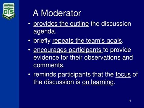 role of ko, facilitator, moderator