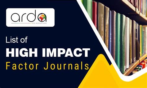 High Impact Factor Journals 2025 | Scopus, WoS