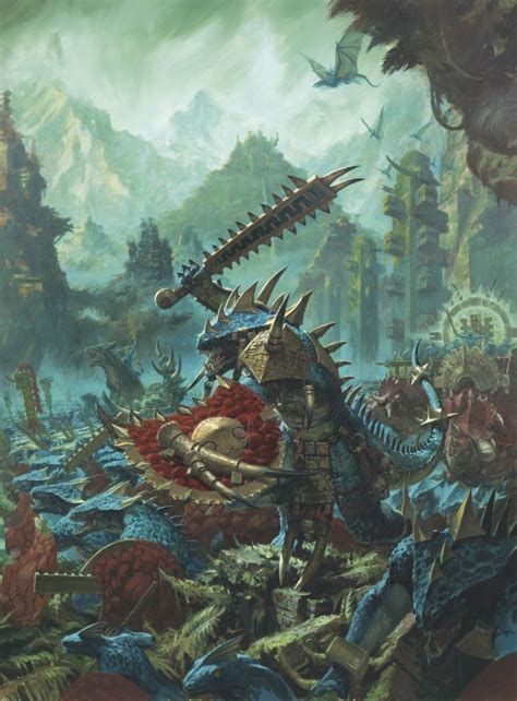 warhammer fantasy-saurus warrior-lizardmen artist unknown in 2020 ...