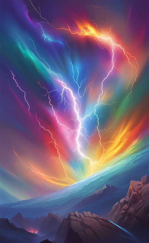 ArtStation - Colorful rainbow lightning explosion 420 jpg wombo art ...