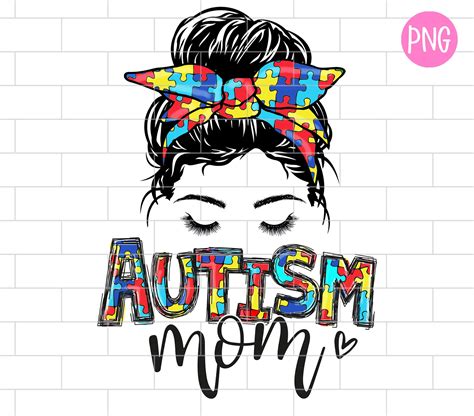 Clip Art & Image Files Autism Mom PNG sublimation design Sublimation ...