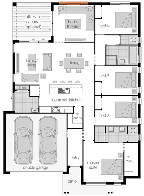 Linden One | Sliding door design, New home builders, Floor layout