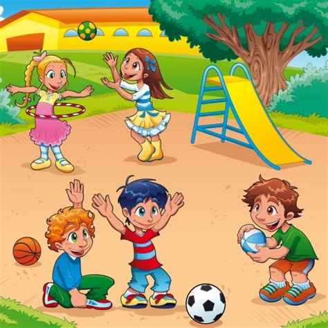 Happy Cartoon Kids Playing Images - Free Download on Freepik