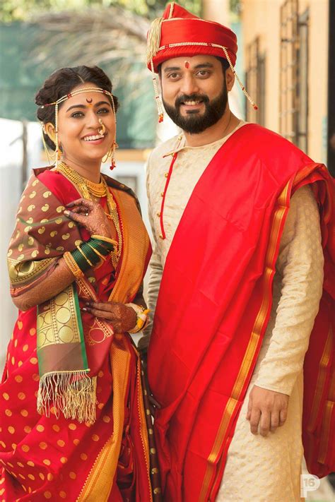 Pin on Maharashtrian tadaka | Couple wedding dress, Wedding dresses men ...