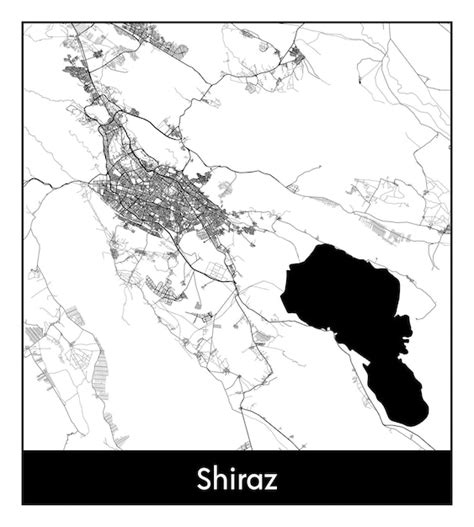 Premium Vector | Minimal city map of shiraz (iran, asia)