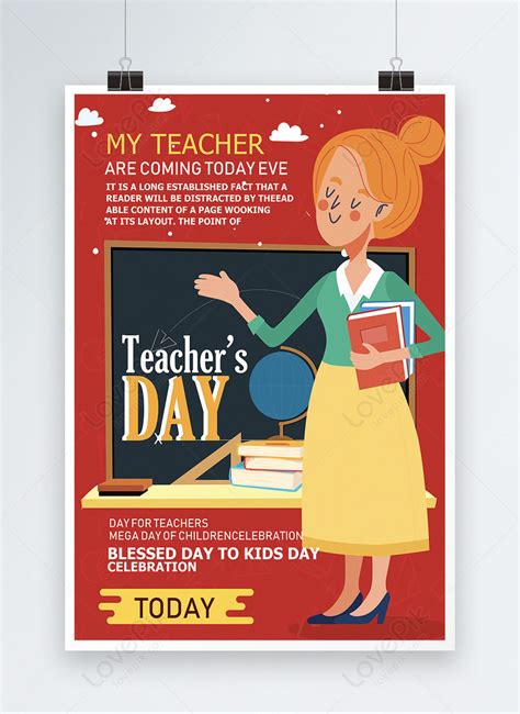 Very happy teachers day posters template image_picture free download ...