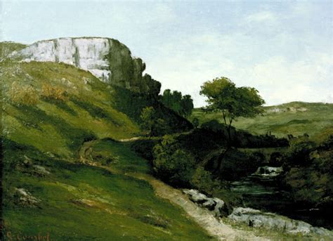 Landscape with River - Gustave Courbet as art print or hand painted oil.