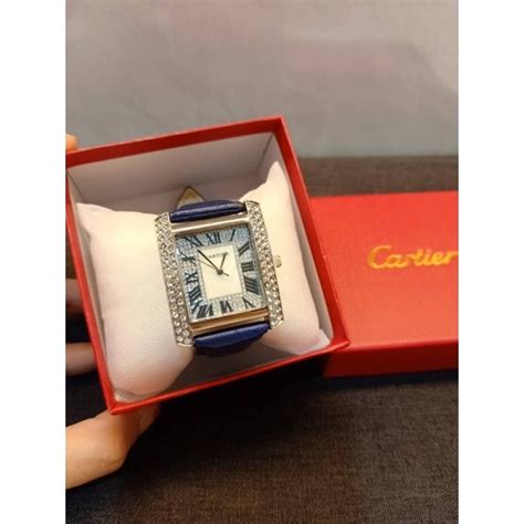 นาฬิกาCartier รุ่นสี่เหลี่ยมล้อมเพชร | Shopee Thailand