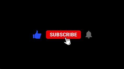 Animated hand cursor clicking subscribe button like and bell icon ...