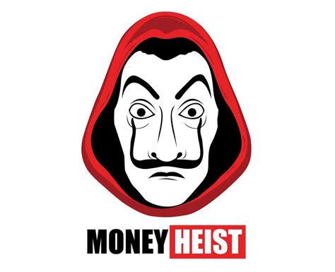 Money Heist Title With Dali Mask Clothes Red La Casa De Papel Design ...