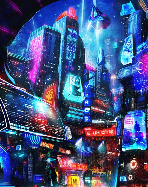 The Neon, The Cyber City (Z.H.A.N Art) : r/Cyberpunk