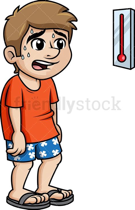 Man Sweating In The Summer Cartoon Vector Clipart - FriendlyStock