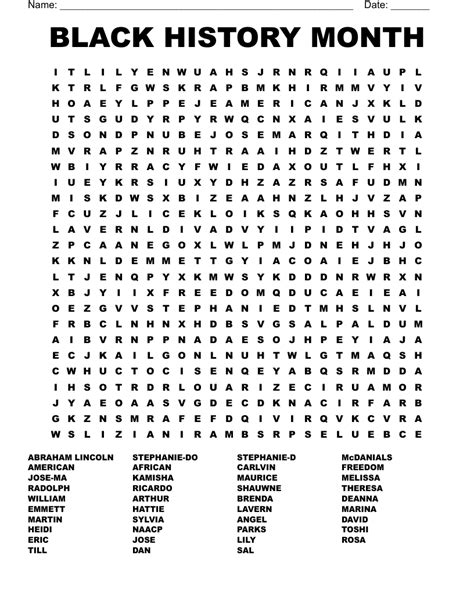 Free Printable Black History Month Word Search - prntbl ...