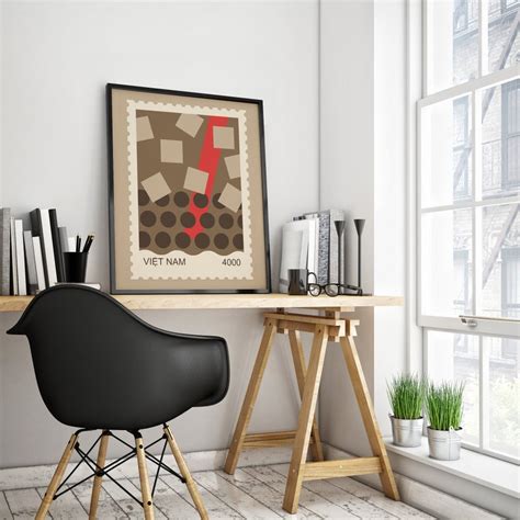 Boba Tea Poster, Milk Tea Art Print, Modern Food Art, Postage Stamp Art ...