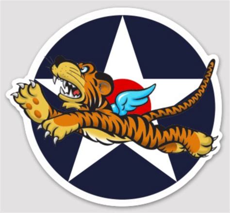 US Army Air Corps WWII Flying Tigers Sticker – Military, Law ...