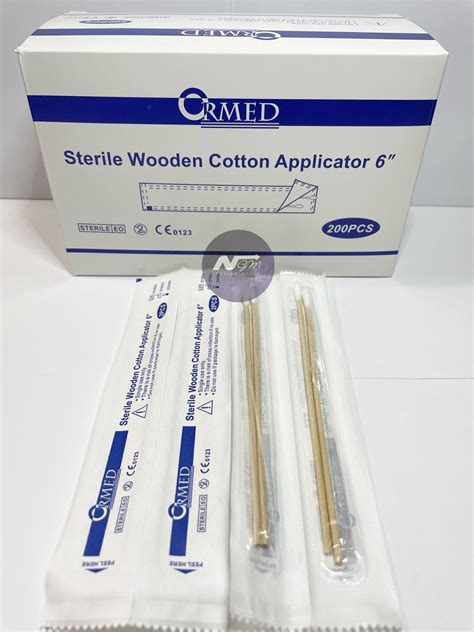 Sterile Cotton Applicator 6" / 200 pieces per box (2 cotton tipped ...