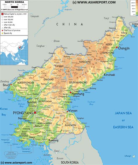 Map Geographic - Overview of North Korea (D.P.R.K.) 2A