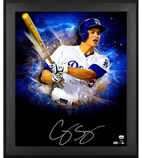 Corey Seager Los Angeles Dodgers Framed Autographed 20" x 24" In Focus ...