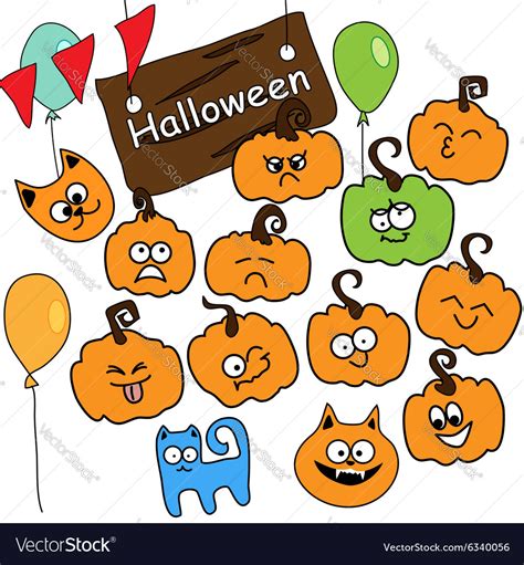 Funny icons halloween Royalty Free Vector Image