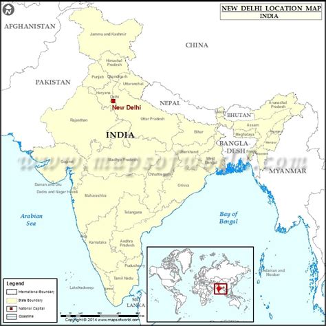 Where is New Delhi | Location of New Delhi in India Map